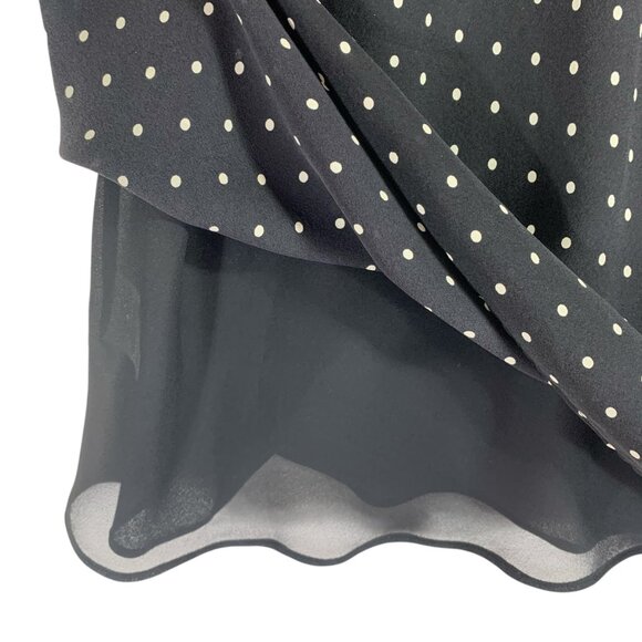 Jones new York  Blck /Wht Polka Dot Women's Short Sleeve  Blouse 100%silk sz 16W - Picture 5 of 16